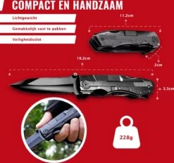 Multitool Zakmes Inclusief Draagetui & 9-Delige Bit Set - Kamperen - Survival Mes - Outdoor Activiteiten - Opvouwbaar Mes - Zwart -Bol 1200x1127 2