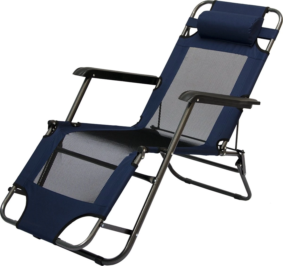 Ligstoel 155x60cm - Opvouwbaar Campingstoel Ligbed Strandstoel Tuinstoel Vouwligstoel Blauw 10 Ligstoel 155x60cm - Opvouwbaar Campingstoel Ligbed Strandstoel Tuinstoel Vouwligstoel Blauw - Afbeelding 8