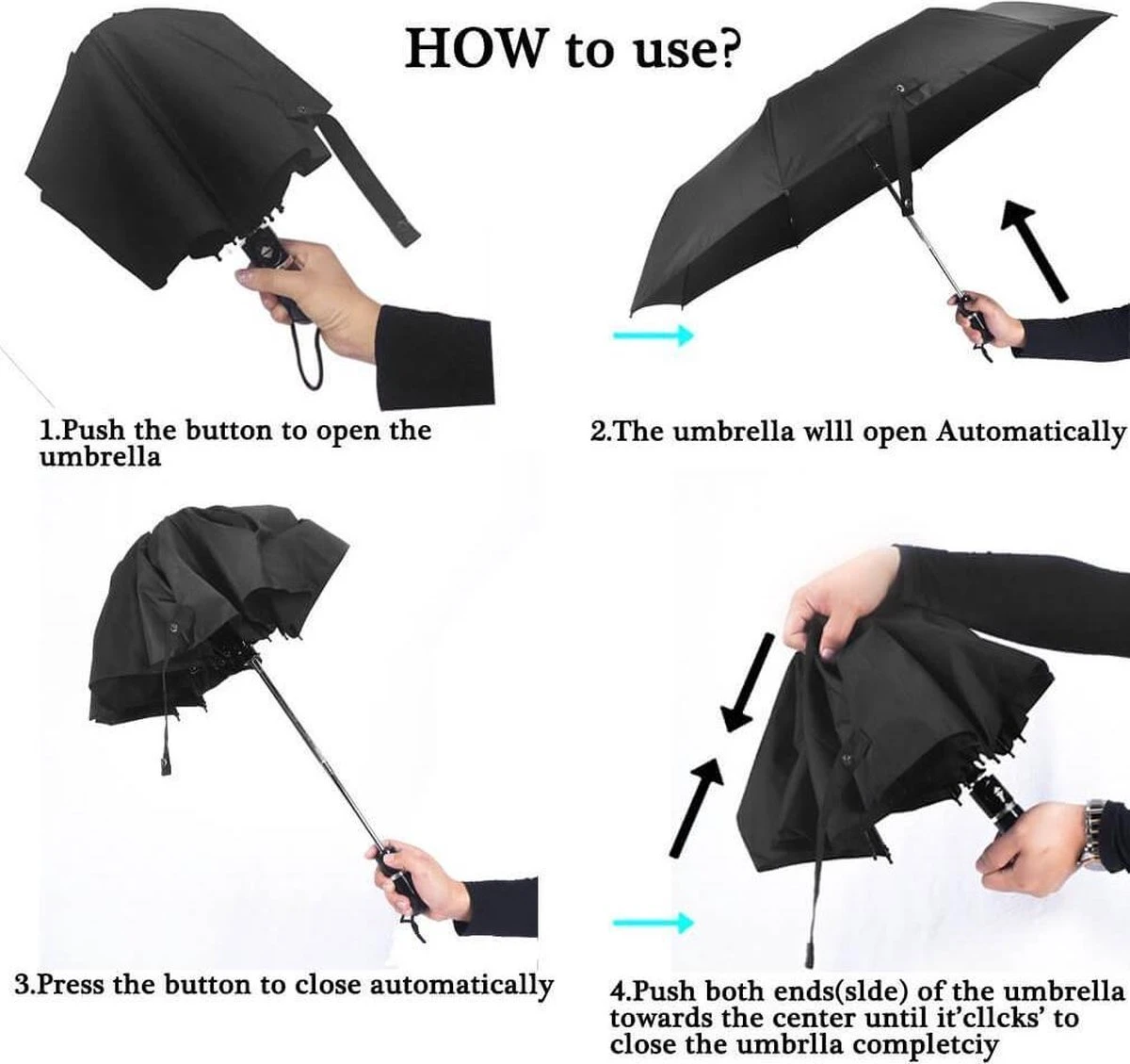 IBright Storm Paraplu - Paraplu - Extra Sterk - Opvouwbaar - Automatisch Uitklapbaar - Ø 105 - Inclusief Beschermhoes 7 IBright Storm Paraplu - Paraplu - Extra Sterk - Opvouwbaar - Automatisch Uitklapbaar - Ø 105 - Inclusief Beschermhoes - Afbeelding 5
