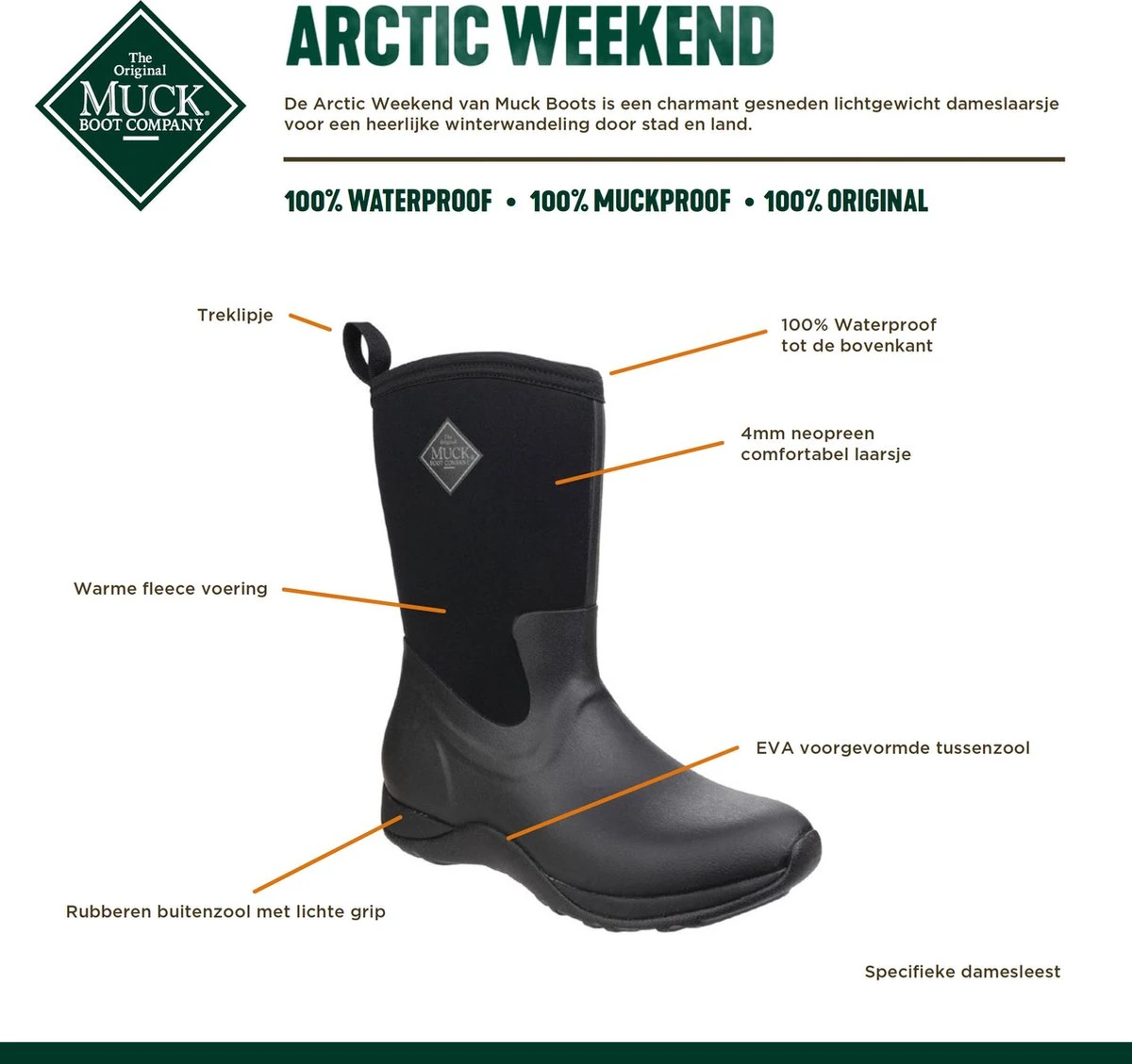 Muck Boot Arctic Weekend Outdoorlaarzen - Zwart - Dames - Maat 39/40 11 Muck Boot Arctic Weekend Outdoorlaarzen - Zwart - Dames - Maat 39/40 - Afbeelding 9