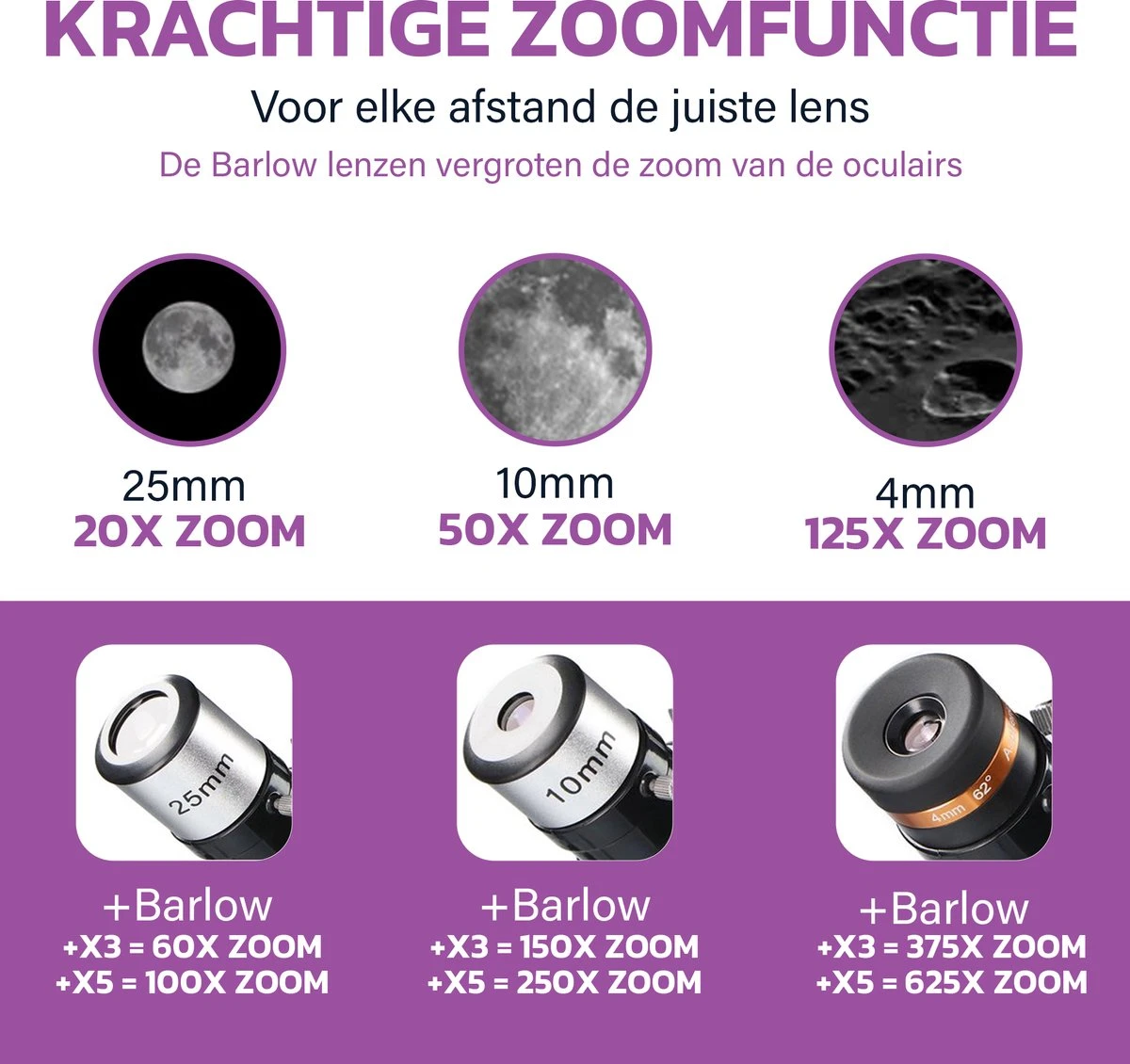 Telescoop Deluxe - Sterrenkijker - Astronomie - Nachtkijker - Sterrenkunde - Waterproof - Geschikt Voor Volwassenen En Kinderen 6 Telescoop Deluxe - Sterrenkijker - Astronomie - Nachtkijker - Sterrenkunde - Waterproof - Geschikt Voor Volwassenen En Kinderen - Afbeelding 4