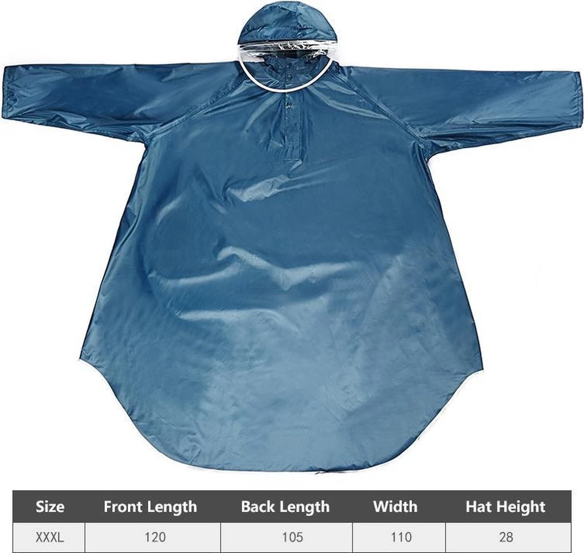 Fuegobird - Poncho Regenponcho - Fiets Wandel Motor - Outdoor Poncho - Kwaliteit Poncho - One Size - Unisex Cyan 6 Fuegobird - Poncho Regenponcho - Fiets Wandel Motor - Outdoor Poncho - Kwaliteit Poncho - One Size - Unisex Cyan - Afbeelding 4