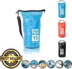 Merkloos Decopatent® Waterdichte Tas - Dry Bag - 15L - Ocean Pack - Dry Sack - Survival Outdoor Rugzak - Drybags - Boottas - Zeiltas -Blauw