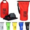 Relaxdays Ocean Pack 20 Liter - Waterdichte Tas - Strandtas - Zeilen - Outdoor Plunjezak - Rood