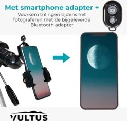 Vultus Telescoop - 200x Vergroting - Sterrenkijker Volwassenen / Gevorderden - Inclusief Statief En Draagtas - Vultus - 40070 -Bol 1200x1146 2