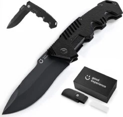 Zakmes + Etui + Slijpsteen - Knife - Survival Mes - Jachtmes - Wetsteen - Messenslijper - Outdoor - Camping - Kamperen - In Cadeau Verpakking