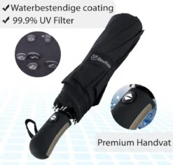 Beefree - Automatische King-size Stormparaplu Ø 123 Cm - Zwart -Bol 1200x1148 9