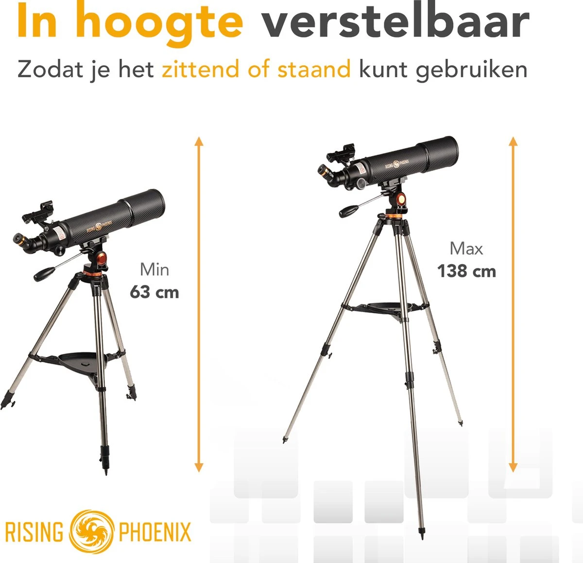 RP® Telescoop 375x Zoom Incl 4 Lenzen En Filterset - Sterrenkijker Volwassenen / Gevorderden - Verstelbaar Statief - Afstandsbediening, Planisfeer, Leerboek En Smartphone Adapter + Poster - CARBON 12 RP® Telescoop 375x Zoom Incl 4 Lenzen En Filterset - Sterrenkijker Volwassenen / Gevorderden - Verstelbaar Statief - Afstandsbediening, Planisfeer, Leerboek En Smartphone Adapter + Poster - CARBON - Afbeelding 10