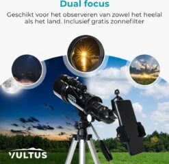 Vultus Telescoop - 200x Vergroting - Sterrenkijker Volwassenen / Gevorderden - Inclusief Statief En Draagtas - Vultus - 40070 -Bol 1200x1160 1