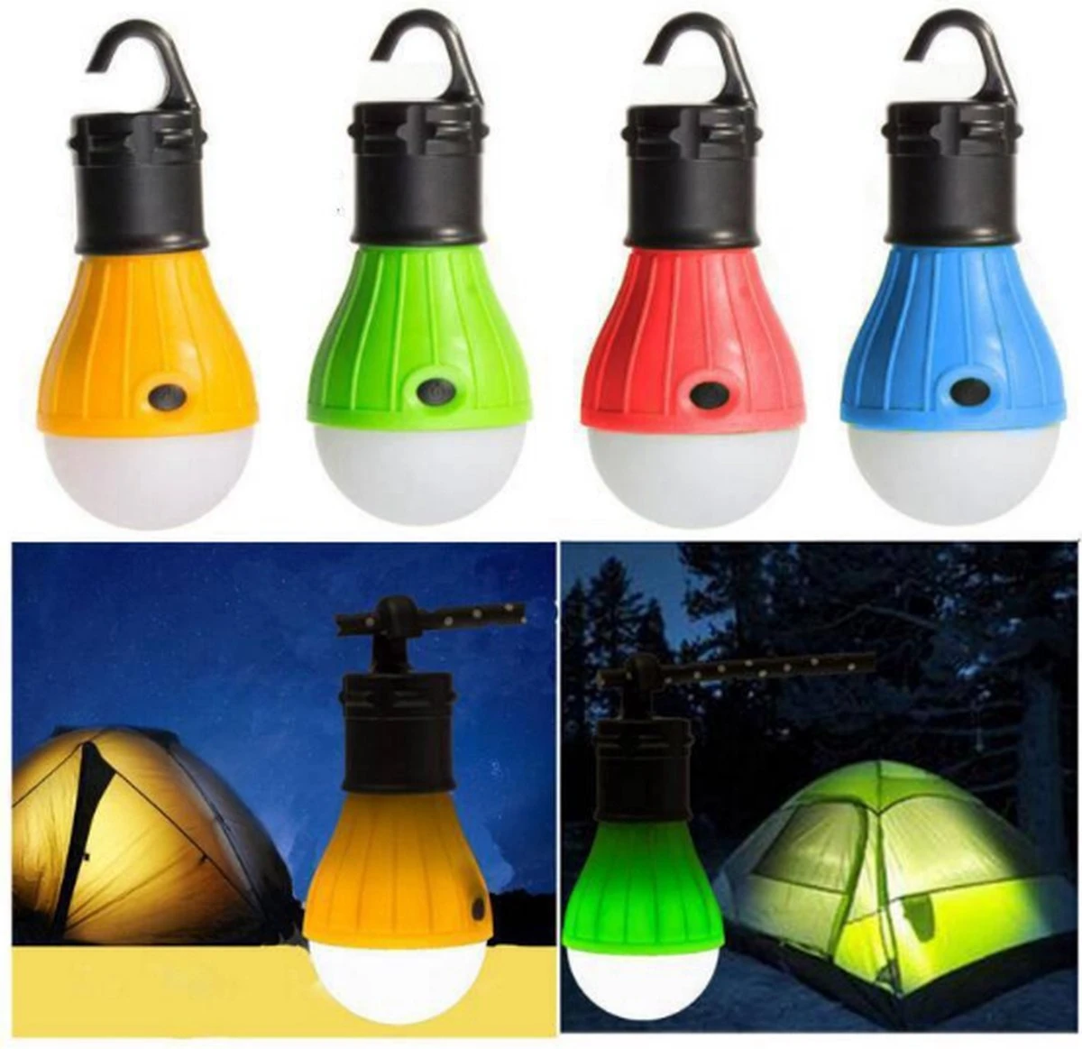 Merkloos Camping LedLamp - Hanglamp Tent - 3 Standen - Blauw 4 Merkloos Camping LedLamp - Hanglamp Tent - 3 Standen - Blauw - Afbeelding 2
