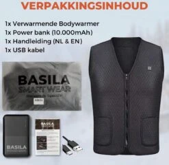 Basila® Verwarmde Bodywarmer Met 10.000 MAh Powerbank - Voor Motor/Ski/Kamperen/Vissen - Unisex - M -Bol 1200x1164 10