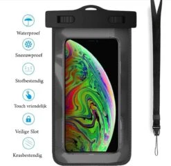 Merkloos Waterdichte Telefoonhoesjes- Zwart 4 Stuks- Alle Telefoons Beschikbaar- Telefoonzakje