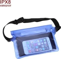 Merkloos Waterdichte Telefoonhoesjes - Waterdichte Telefoonzakje - Waterdichte Zak - Waterdichte Heuptas - Blauw