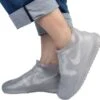 Siliconen Unisex Waterdichte Overschoenen Grijs Maat M 35-38 - Herbruikbaar – Anti Slip Regen Overschoen - Schoenhoesjes - Waterdichte Schoenbeschermers - Regenhoes – Schoenovertrek - Regenlaarzen