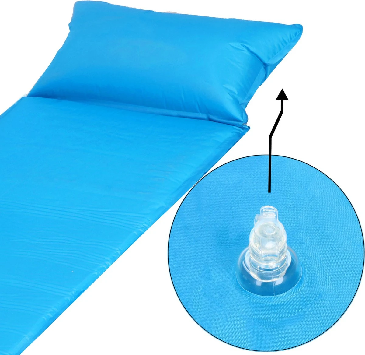 Springos Slaapmat | Zelfopblazend | 186 Cm | Inclusief Hoes & Hoofdkussen | Lichtblauw 15 Springos Slaapmat | Zelfopblazend | 186 Cm | Inclusief Hoes & Hoofdkussen | Lichtblauw - Afbeelding 13