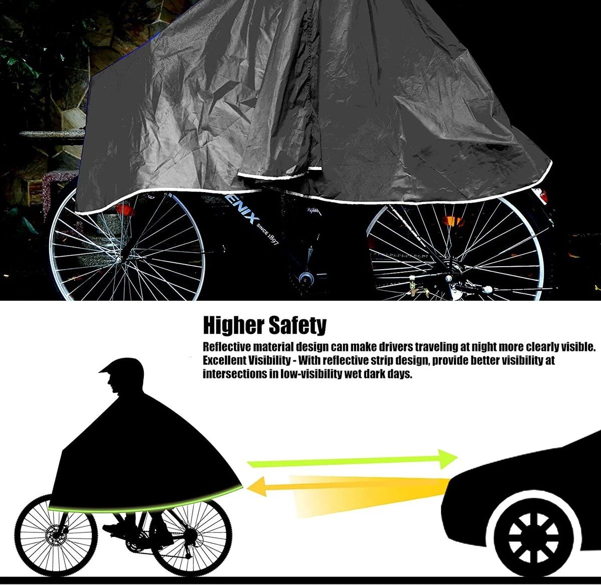 Anyoo Waterdichte Fietsponcho Fiets Regenjas Jas Capes Lichtgewicht Compact Herbruikbaar Voor Jongens Mannen Vrouwen Volwassenen 4 Anyoo Waterdichte Fietsponcho Fiets Regenjas Jas Capes Lichtgewicht Compact Herbruikbaar Voor Jongens Mannen Vrouwen Volwassenen - Afbeelding 2