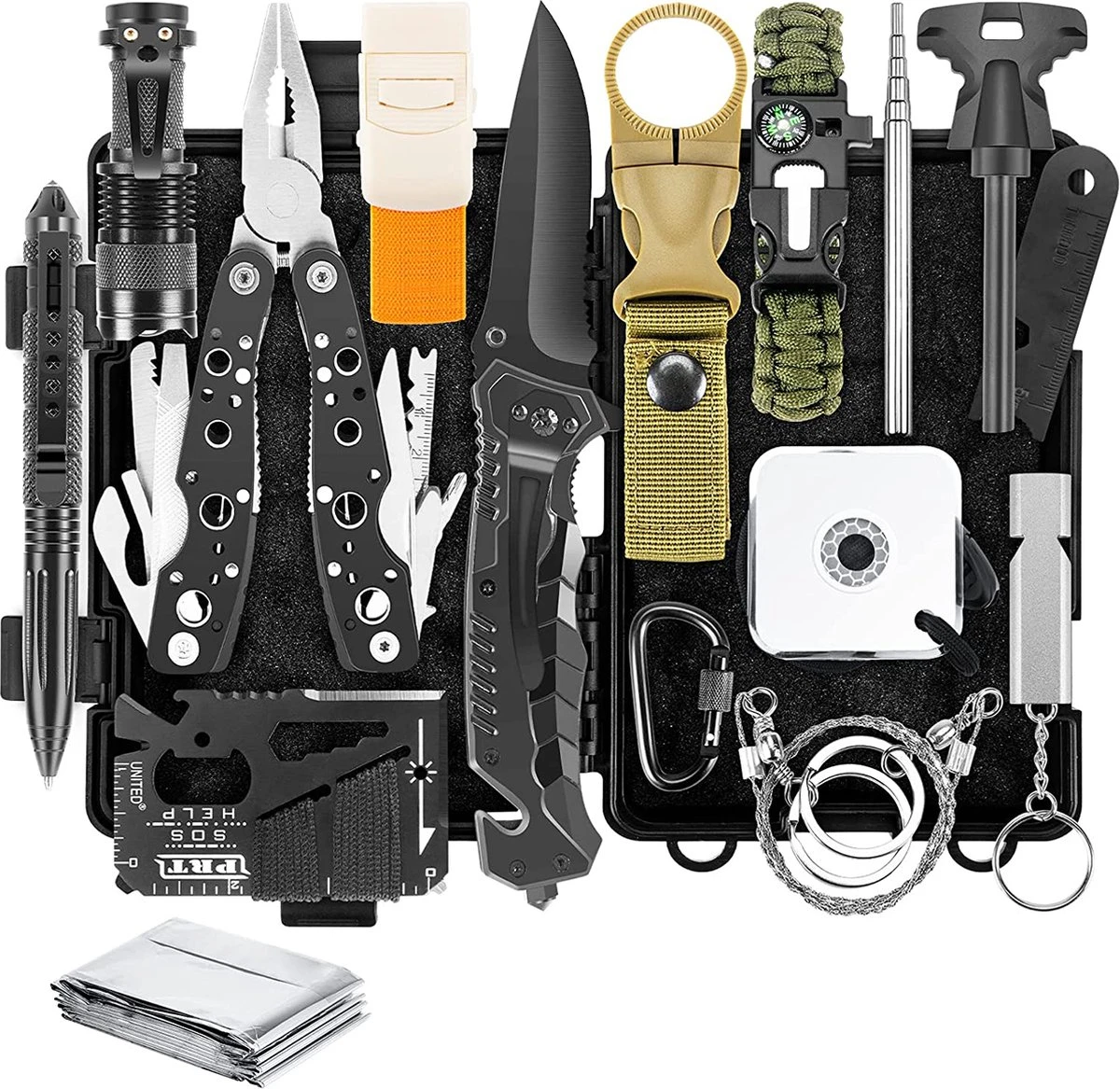 YONO Survival Kit Outdoor - Armband - Zakmes - Zaklamp - Vuurstarter - Kompas En Meer - XL Set 3 YONO Survival Kit Outdoor - Armband - Zakmes - Zaklamp - Vuurstarter - Kompas En Meer - XL Set