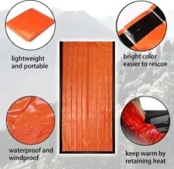 Merkloos Noodslaapzak - Noodtent - Tweepersonen -| Survival Slaapzak | Emergency Sleeping Bag | Nooddeken | Backpack | Nood Tent | Noodtent | Hiken -Bol 1200x1167 6