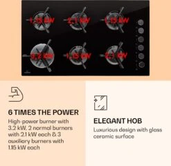 Trifecta 6 Gaskookplaat 6-pits Grote, Normale En Extra Glaskeramische Branders -Bol 1200x1167 7