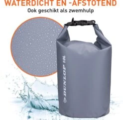 Dunlop Drybag - 10 Liter - Waterdichte Tas - Dry Bag Van Duurzaam PVC - Stof- En Waterdichte Zak - Incl. Verstelbare Schouderband - Unisex - Grijs 10 Dunlop Drybag - 10 Liter - Waterdichte Tas - Dry Bag Van Duurzaam PVC - Stof- En Waterdichte Zak - Incl. Verstelbare Schouderband - Unisex - Grijs -Bol 1200x1168 2