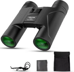 Volcan Verrekijker - 10x25 - Voor Volwassene - HD - Spatwaterdicht - Met Draagtas En Nekkoord - Zwart