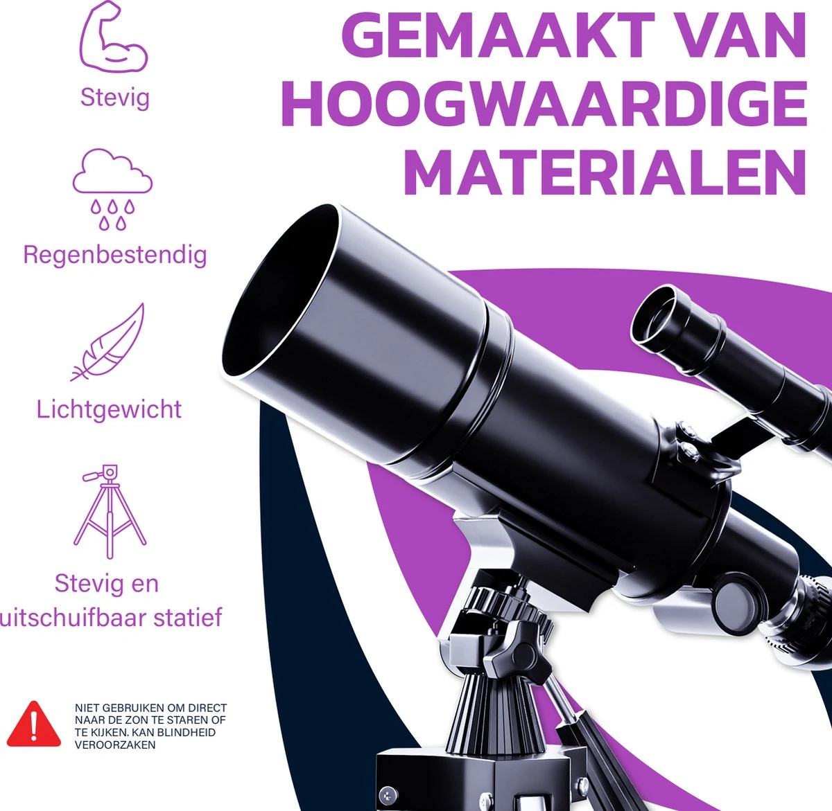 Telescoop - Sterrenkijker - Astronomie - Nachtkijker - Sterrenkunde - Waterproof - Geschikt Voor Volwassenen En Kinderen 4 Telescoop - Sterrenkijker - Astronomie - Nachtkijker - Sterrenkunde - Waterproof - Geschikt Voor Volwassenen En Kinderen - Afbeelding 2