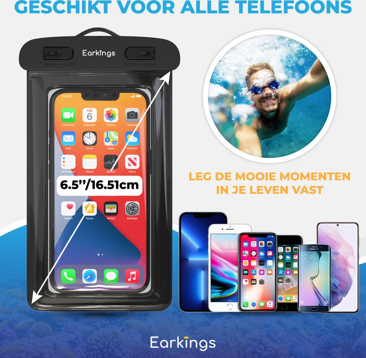 Waterdichte Telefoonhoesjes - Drybag Set Van 2 Stuks - Onderwater Hoesje Telefoon Voor Alle Telefoons - Waterdicht Telefoonhoesje Earkings 6 Waterdichte Telefoonhoesjes - Drybag Set Van 2 Stuks - Onderwater Hoesje Telefoon Voor Alle Telefoons - Waterdicht Telefoonhoesje Earkings - Afbeelding 4