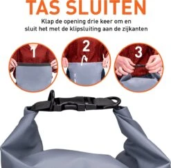 Dunlop Drybag - 10 Liter - Waterdichte Tas - Dry Bag Van Duurzaam PVC - Stof- En Waterdichte Zak - Incl. Verstelbare Schouderband - Unisex - Grijs 13 Dunlop Drybag - 10 Liter - Waterdichte Tas - Dry Bag Van Duurzaam PVC - Stof- En Waterdichte Zak - Incl. Verstelbare Schouderband - Unisex - Grijs -Bol 1200x1175 1