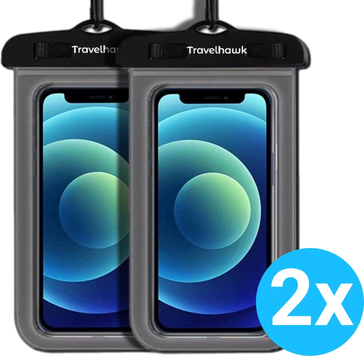 Travelhawk Waterdichte Telefoonhoesjes - Drybag Set Van 2 Stuks - Onderwater Hoesje Telefoon - Waterdichte Telefoonzakje - Geschikt Voor Alle Smartphones - Ook Voor Paspoort & Betaalpassen - Zwart 4 Travelhawk Waterdichte Telefoonhoesjes - Drybag Set Van 2 Stuks - Onderwater Hoesje Telefoon - Waterdichte Telefoonzakje - Geschikt Voor Alle Smartphones - Ook Voor Paspoort & Betaalpassen - Zwart - Afbeelding 2