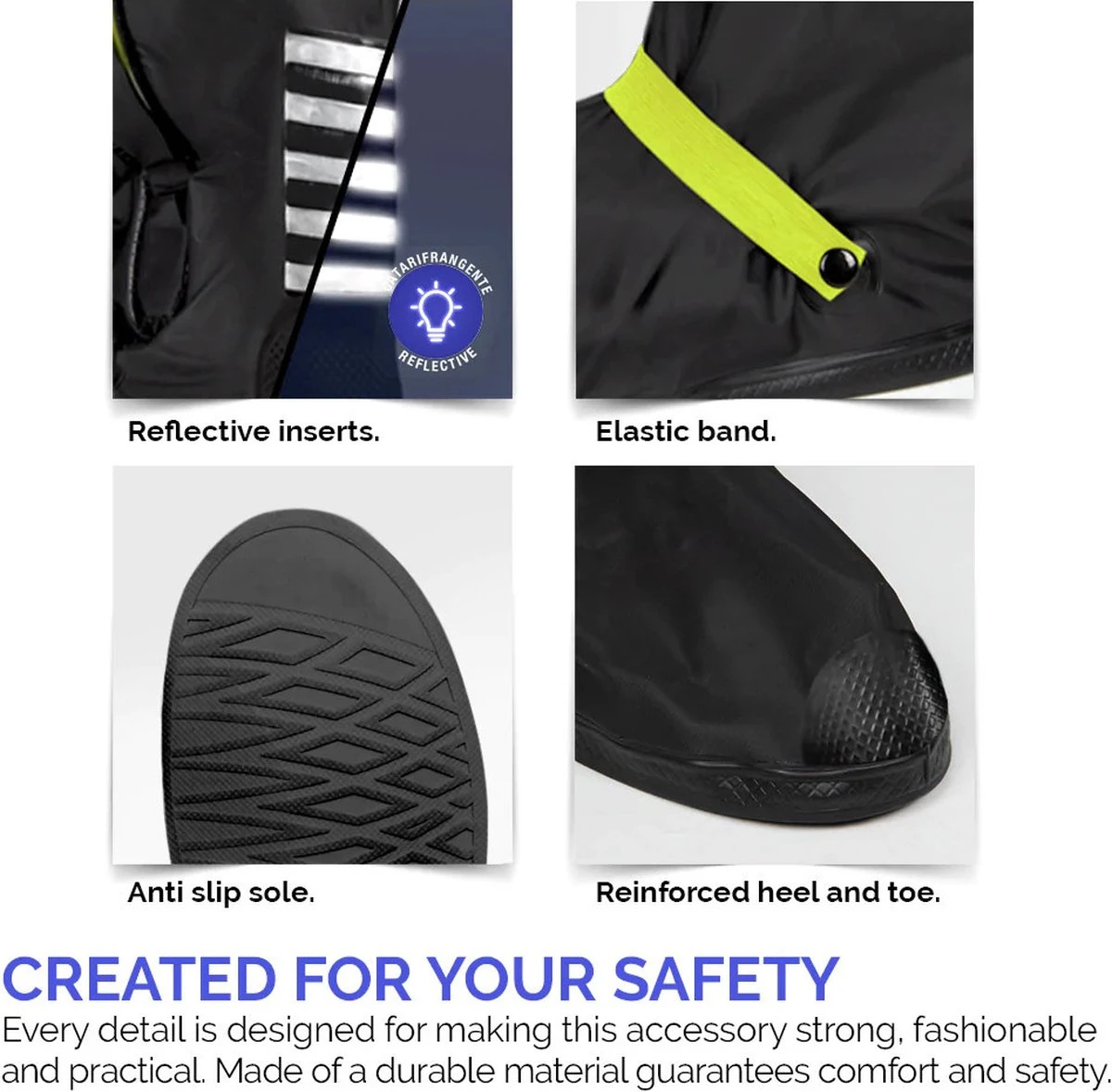 Perletti Overschoenen Reflecterend Pvc Zwart/zilver Maat 36-39 9 Perletti Overschoenen Reflecterend Pvc Zwart/zilver Maat 36-39 - Afbeelding 7