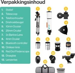 Vivid Green Telescoop Complete Set - 375x Zoom - Sterrenkijker - Geschikt Voor Kinderen En Volwassenen - Wit 23 Vivid Green Telescoop Complete Set - 375x Zoom - Sterrenkijker - Geschikt Voor Kinderen En Volwassenen - Wit -Bol 1200x1179