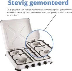 Kemper Gas Kooktoestel - Campingkooktoestel - Set Met 4 Branders - Gas - 4650W 13 Kemper Gas Kooktoestel - Campingkooktoestel - Set Met 4 Branders - Gas - 4650W -Bol 1200x1180 5