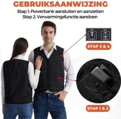Basila® V-Hals Bodywarmer Met Powerbank - L - 8 Zones - Tot 60 °C - Thermo Kleding - Heated Vest - Elektrische Kleding - Thermo Vest - Verwarmde Vest - Verwarmde Kleding -Bol 1200x1182