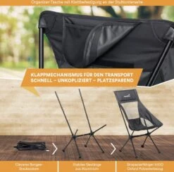 Skandika Campingstoel Compact – Campingstoelen - Campingstoel Tot 150 Kg Belastbaar - Kampeerstoel, Visstoel, Kleine Pakmaat, Opvouwbaar, Stabiel, Licht, Comfortabel Gepolsterd – Draagtas Meegeleverd - Vouwstoel – Zwart 13 Skandika Campingstoel Compact – Campingstoelen - Campingstoel Tot 150 Kg Belastbaar - Kampeerstoel, Visstoel, Kleine Pakmaat, Opvouwbaar, Stabiel, Licht, Comfortabel Gepolsterd – Draagtas Meegeleverd - Vouwstoel – Zwart -Bol 1200x1184