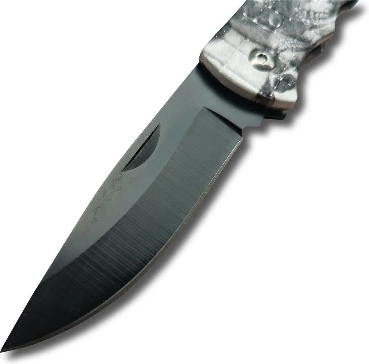 The Reaper Zakmes - Opvouwbaar - Discreet - Survival Mes - Tactical Knife - 16cm - Vlijmscherp - RVS - Zwart - Wit 4 The Reaper Zakmes - Opvouwbaar - Discreet - Survival Mes - Tactical Knife - 16cm - Vlijmscherp - RVS - Zwart - Wit - Afbeelding 2