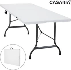 Casaria Tuintafel Opvouwbaar – Met Draaggreep 220x70 Cm – Wit -Bol 1200x1187 1