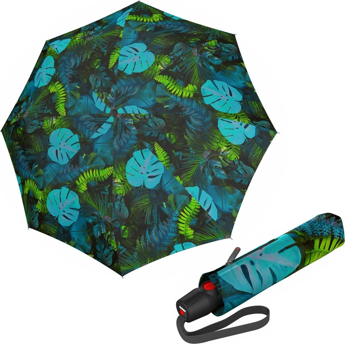 Knirps T-200 Duomatic Opvouwbare Paraplu M - Utopia Indigo 3 Knirps T-200 Duomatic Opvouwbare Paraplu M - Utopia Indigo