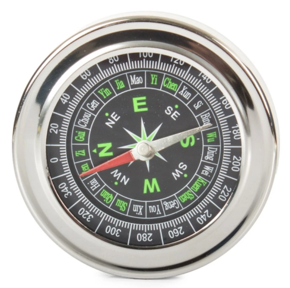 Merkloos Kompas - Richtingbepaler - 8CM - Zilver 5 Merkloos Kompas - Richtingbepaler - 8CM - Zilver - Afbeelding 3