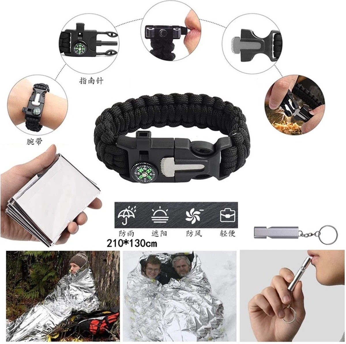 Levabe - Professionele Survival Set Incl Waterfilter - 13-delig - Noodpakket - Camping - Survival - Outdoor - Vuurstrijker - Survival Kit 6 Levabe - Professionele Survival Set Incl Waterfilter - 13-delig - Noodpakket - Camping - Survival - Outdoor - Vuurstrijker - Survival Kit - Afbeelding 4