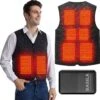 Basila® V-Hals Bodywarmer Met Powerbank - L - 8 Zones - Tot 60 °C - Thermo Kleding - Heated Vest - Elektrische Kleding - Thermo Vest - Verwarmde Vest - Verwarmde Kleding
