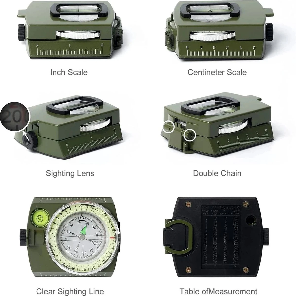 IBright Professionele Metalen Militaire Kompas - Inklapbaar - Waterproof - Schokbestendig - Kaart Kompas Met Kaartlezer - Met Opberg Etui 5 IBright Professionele Metalen Militaire Kompas - Inklapbaar - Waterproof - Schokbestendig - Kaart Kompas Met Kaartlezer - Met Opberg Etui - Afbeelding 3