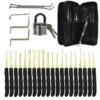 Lockpick Set Voor Beginners En Gevorderden Met Luxe Lederen Hoes - Lock Pick Set - Lockpicker - 20 Delig - Zwart