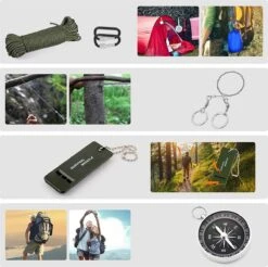 Merkloos Noodpakket - 35 In 1 Survival Pakket - Survival Kit - Survival Set - Noodpakket Rampenrugzak - Noodpakket Oorlog - EHBO Kit - Inclusief Overlevingshandleiding - Camouflage -Bol 1200x1197 7