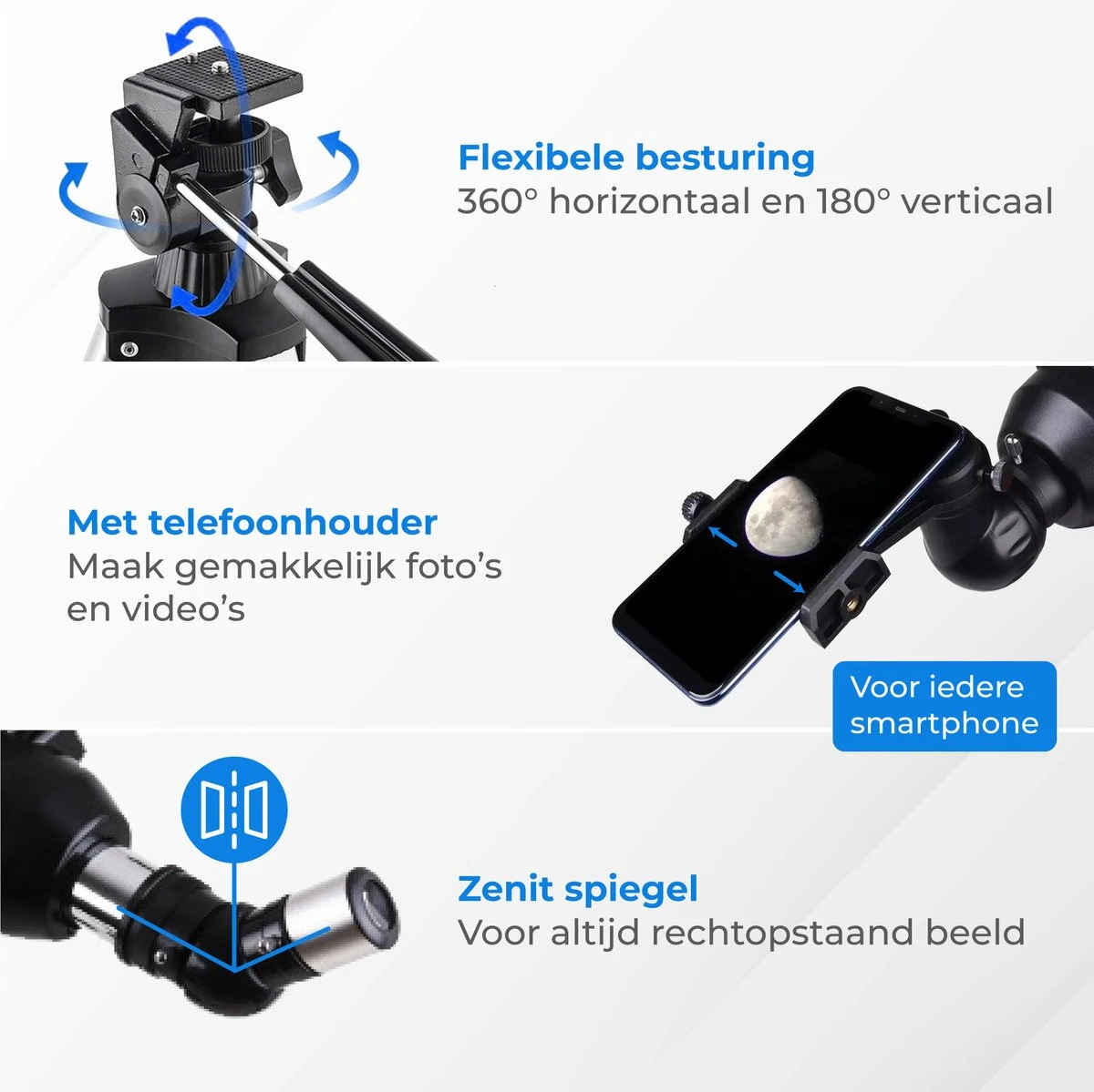 Nuvance - Telescoop - 300x Vergroting - Sterrenkijker Volwassenen / Kinderen - Inclusief Statief En Draagtas - Astronomie En Sterrenkunde - Nachtkijker 9 Nuvance - Telescoop - 300x Vergroting - Sterrenkijker Volwassenen / Kinderen - Inclusief Statief En Draagtas - Astronomie En Sterrenkunde - Nachtkijker - Afbeelding 7