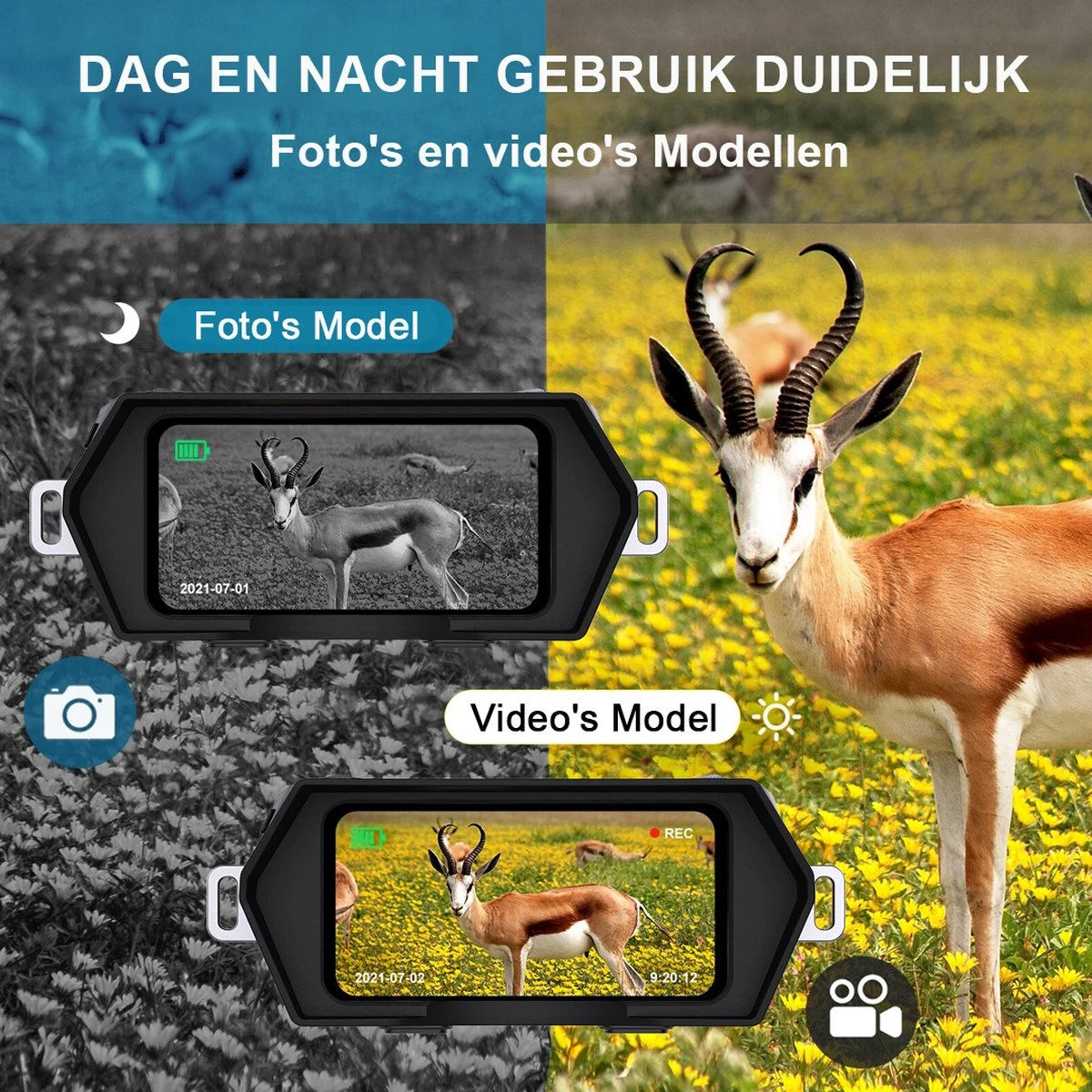 Nachtkijker Met Infrarood - Nachtkijkker Met Digitale Camera - Nachtkijker Met Warmtebeeld - Verrekijker Met Nachtzicht - Zwart - 1 4 Nachtkijker Met Infrarood - Nachtkijkker Met Digitale Camera - Nachtkijker Met Warmtebeeld - Verrekijker Met Nachtzicht - Zwart - 1 - Afbeelding 2