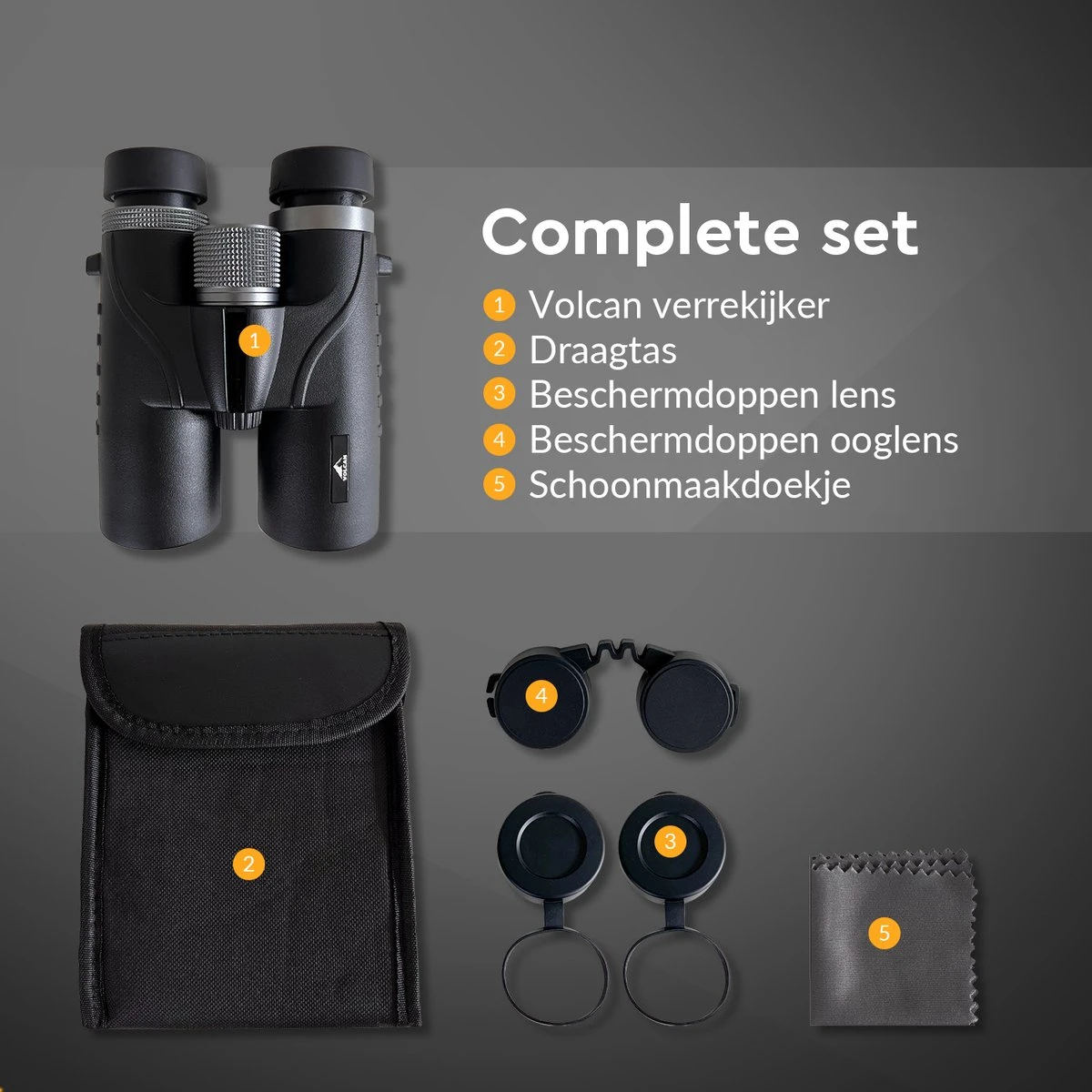 Volcan Verrekijker 10x42 - Voor Volwassene - HD - Spatwaterdicht - Met Lensdoppen, Draagtas En Nekkoord - Zwart 9 Volcan Verrekijker 10x42 - Voor Volwassene - HD - Spatwaterdicht - Met Lensdoppen, Draagtas En Nekkoord - Zwart - Afbeelding 7