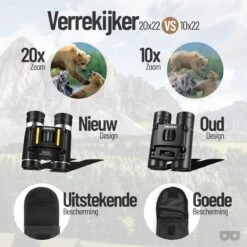 Zoomble® Verrekijker Inclusief Nekkoord En Draagtasje - 20x22 - Compact - Geschikt Voor Vogelaars, Theater, Outdoor & Jagen - Volwassenen & Kinderen - Verkijker -Bol 1200x1200 1062