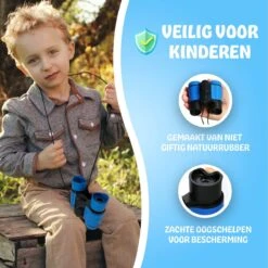 TravelHawk Verrekijker Voor Kinderen - Compacte Verrekijker - Waterdicht - Met Nekkoord - Voor Vogels Kijken, Buiten Spelen , Theater - Blauw -Bol 1200x1200 1068