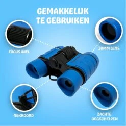TravelHawk Verrekijker Voor Kinderen - Compacte Verrekijker - Waterdicht - Met Nekkoord - Voor Vogels Kijken, Buiten Spelen , Theater - Blauw -Bol 1200x1200 1069