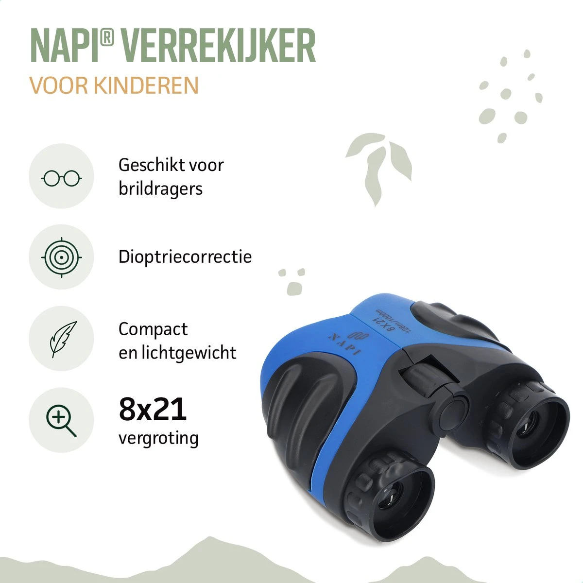 NAPI Verrekijker Voor Kinderen - 8x Vergroting - Hoge Kwaliteit - Inclusief Accessoires - Vergrootglas - Blauw 4 NAPI Verrekijker Voor Kinderen - 8x Vergroting - Hoge Kwaliteit - Inclusief Accessoires - Vergrootglas - Blauw - Afbeelding 2